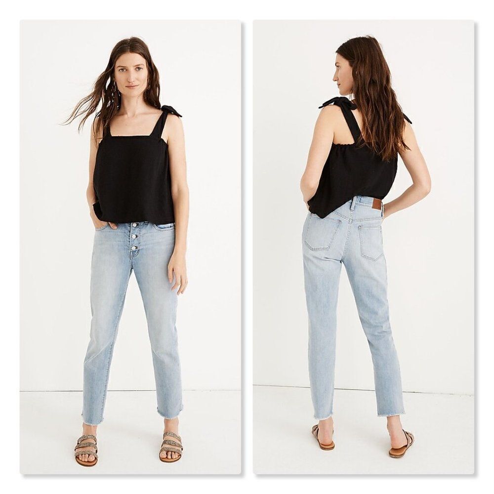 🔆 MADEWELL 🔆 The High-Rise Slim Button Front Boyfriend Jean - [size 27x26] - Picture 3 of 14
